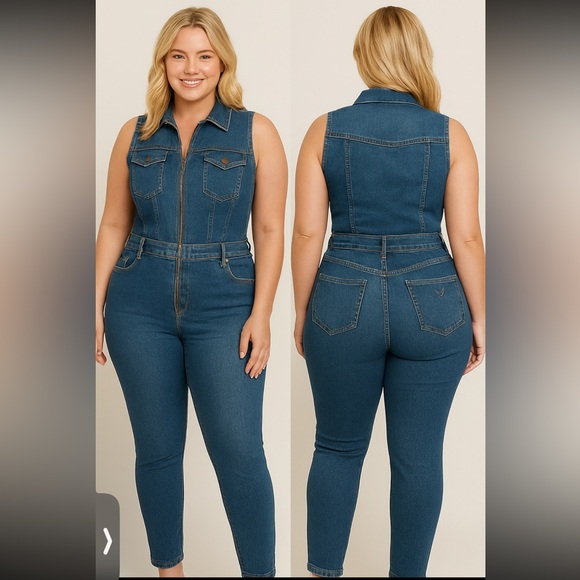 Guess Denim - Guess vintage Denim Blue‎ Women's denim jumpsuit size 8